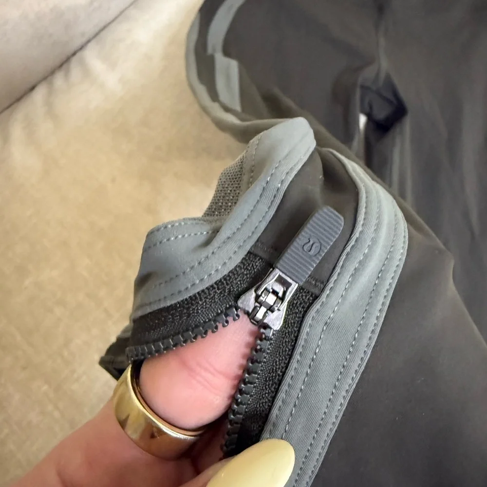 lululemon athletica Olive Green & Sheer Zip Leggings